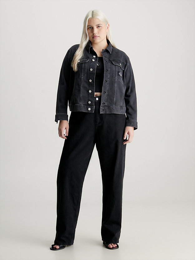 denim black grote maat spijkerjas voor dames - calvin klein jeans