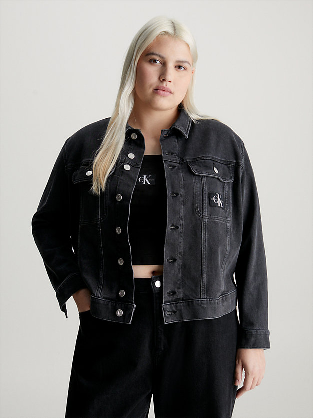 denim black plus size denim jacket for women calvin klein jeans