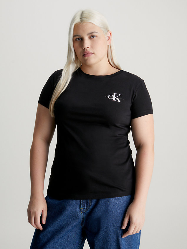 lot de 2 t-shirts slim black pour femmes calvin klein jeans