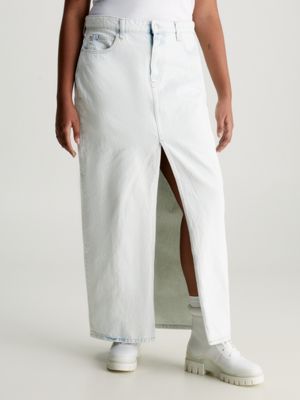 Calvin klein white outlet denim skirt