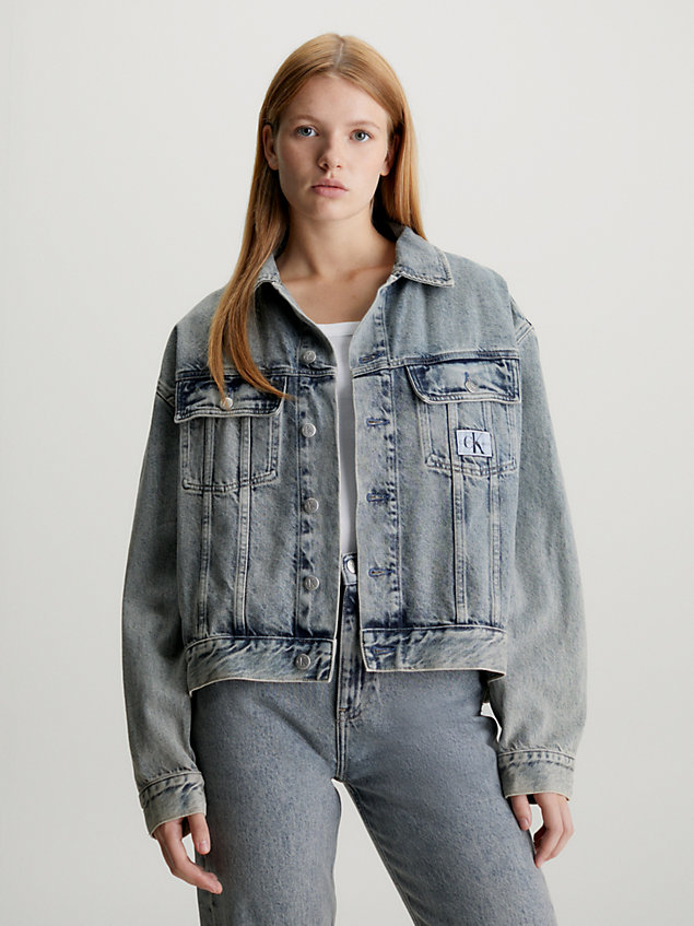denim boxy denim jacket for women calvin klein jeans