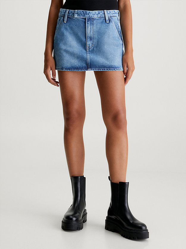 minifalda denim micro denim black de mujeres calvin klein jeans