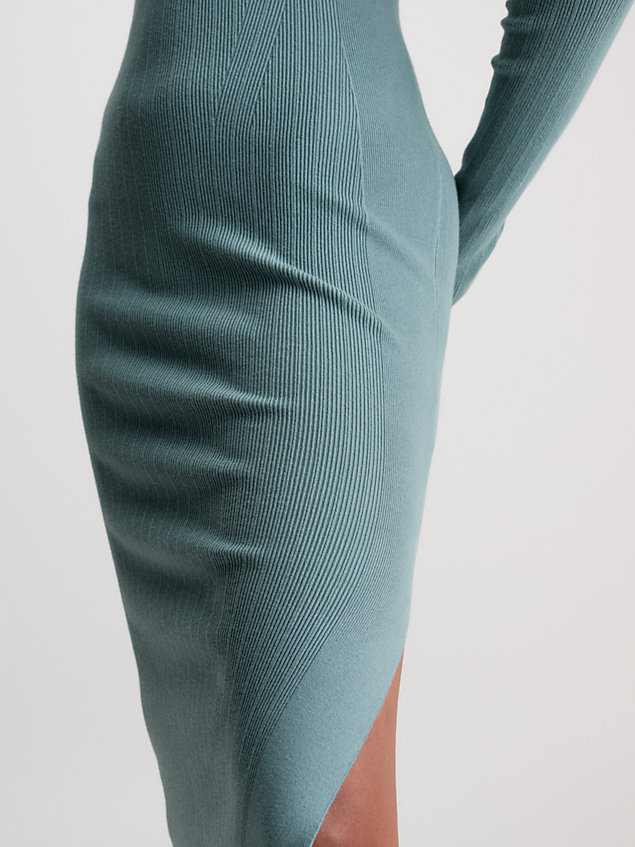 blue slim ribbed cotton jumper dress for women calvin klein jeans