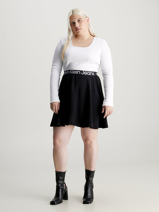 robe à manches longues avec logo tape white pour femmes calvin klein jeans