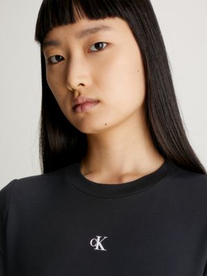 ck black milano jersey long sleeve dress for women calvin klein jeans