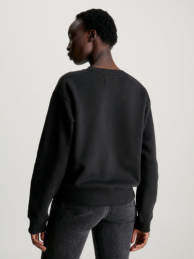 ck black relaxed sweatshirt met multi-logo voor dames - calvin klein jeans