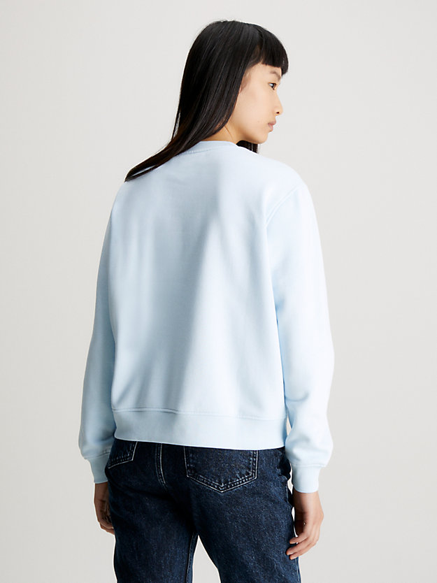 keepsake blue cotton blend fleece sweatshirt for women calvin klein jeans