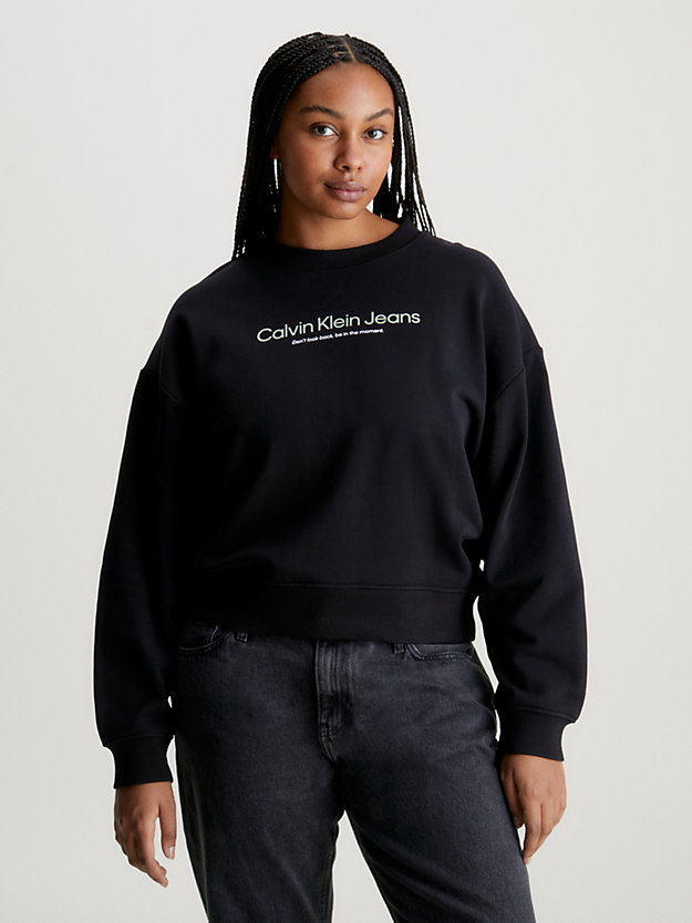 ck black relaxed sweatshirt met grafische print voor dames - calvin klein jeans