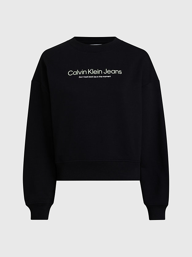 ck black relaxed graphic print sweatshirt for women calvin klein jeans