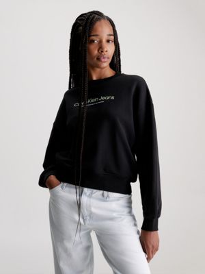 CK JEANS: Sweatshirt woman - Black  CK JEANS sweatshirt J20J221335 online  at