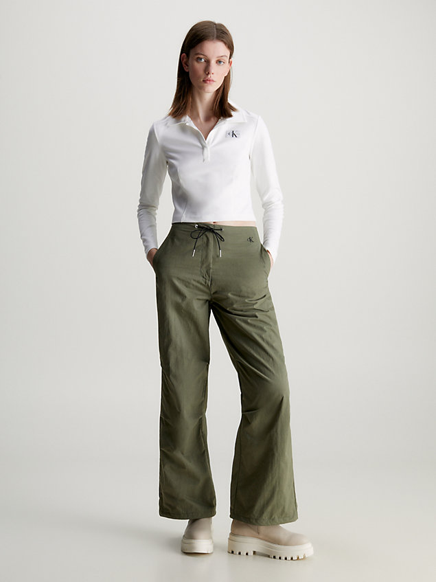 white slim milano long sleeve polo shirt for women calvin klein jeans