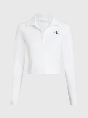 Long sleeve outlet polo womens white