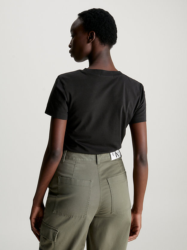 ck black slim monogram t-shirt for women calvin klein jeans