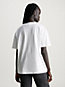 bright white cotton badge boyfriend t-shirt for women calvin klein jeans