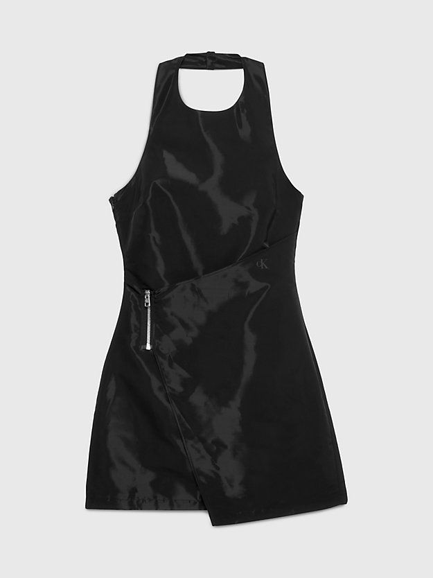 ck black sukienka kopertowa z dekoltem halter dla kobiety - calvin klein jeans