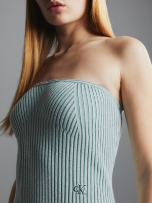 CALVIN KLEIN Womens Light Blue Lined Tie Plaid Sleeveless Crew Neck Above The Knee Shift Dress