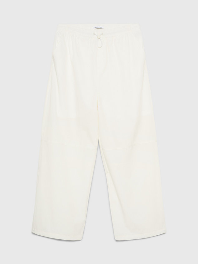 white spodnie typu parachute z szerokimi nogawkami dla kobiety - calvin klein jeans