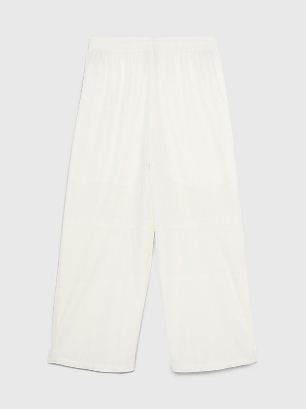 ivory wide leg parachute pants for women calvin klein jeans