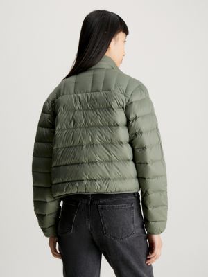 dusty olive lightweight down puffer jacket for women calvin klein jeans