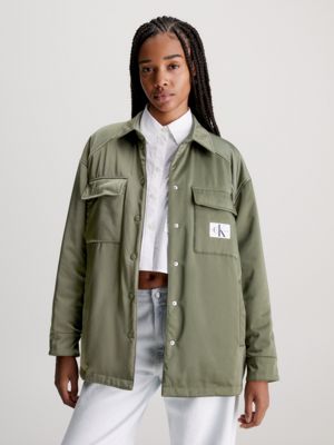 Olive hot sale shirt jacket