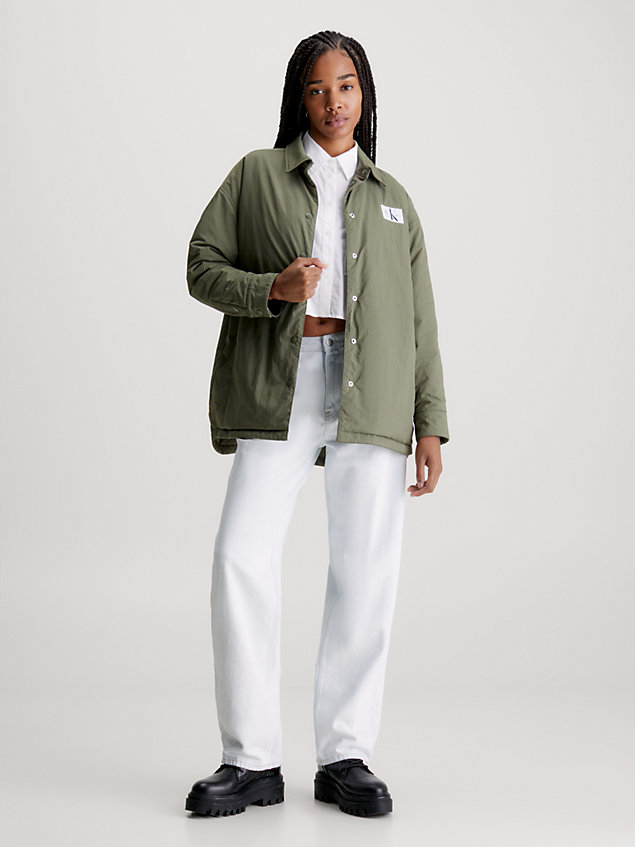 green reversible satin shirt jacket for women calvin klein jeans