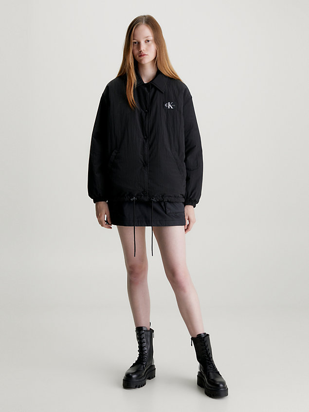 black reversible padded skater jacket for women calvin klein jeans