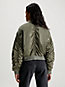 dusty olive cropped satin bomber jacket for women calvin klein jeans