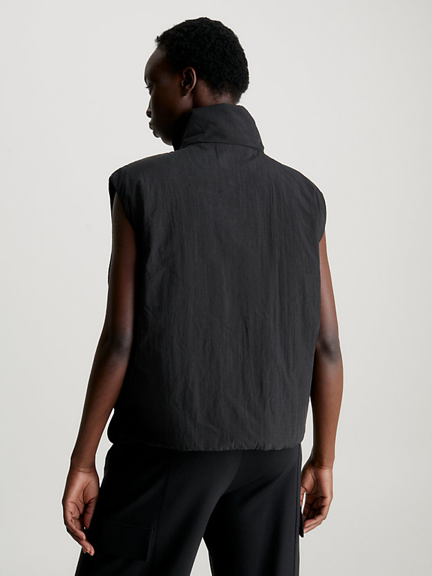 ck black relaxed padded nylon vest for women calvin klein jeans