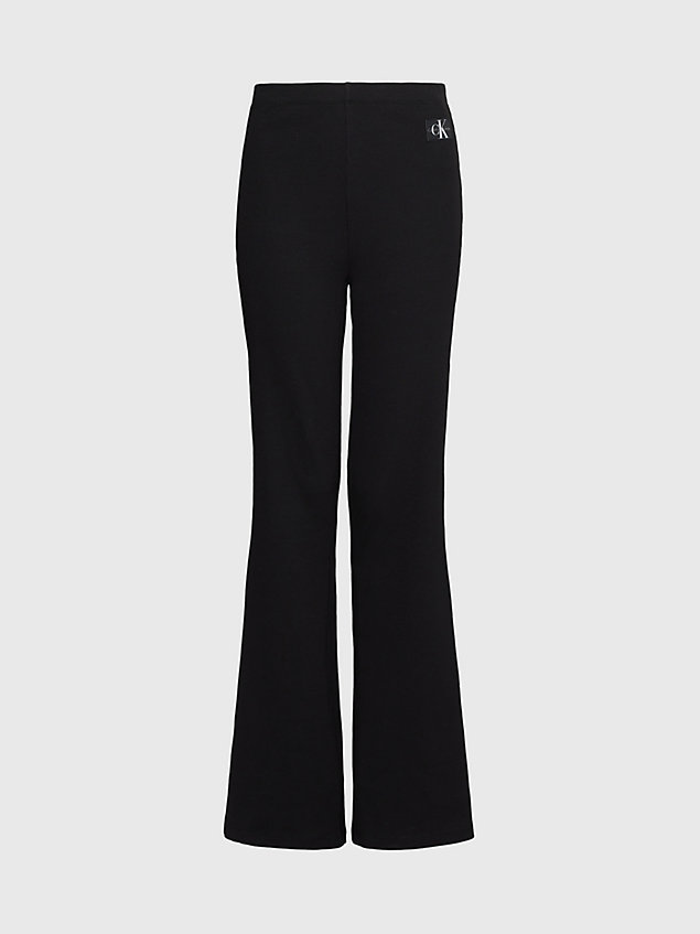 black straight ribbed joggers for women calvin klein jeans