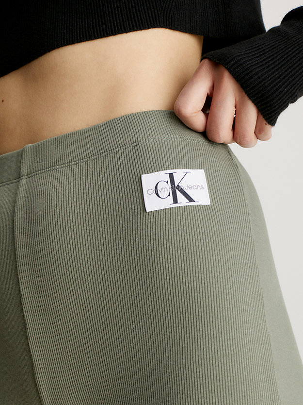 dusty olive straight ribbed joggers for women calvin klein jeans
