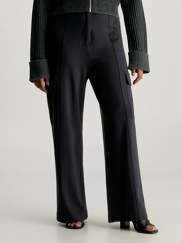ck black praktyczne spodnie z dżerseju milano dla kobiety - calvin klein jeans