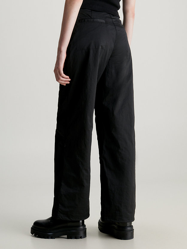 ck black parachutebroek van zacht nylon voor dames - calvin klein jeans