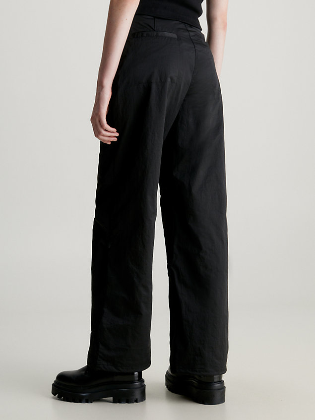 black parachutebroek van zacht nylon voor dames - calvin klein jeans