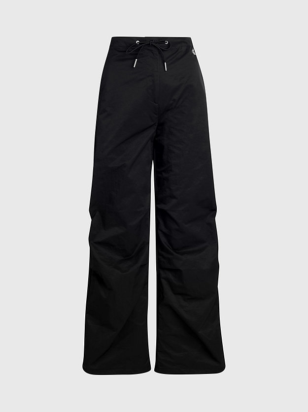 ck black soft nylon parachute pants for women calvin klein jeans