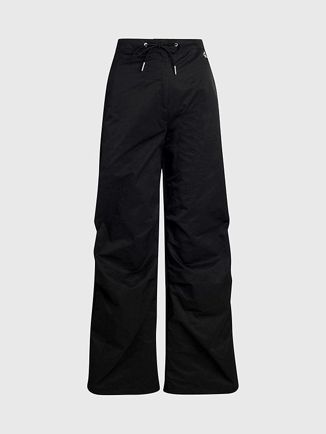 black soft nylon parachute pants for women calvin klein jeans