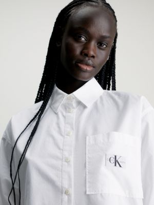 Calvin klein white dress hotsell shirt womens