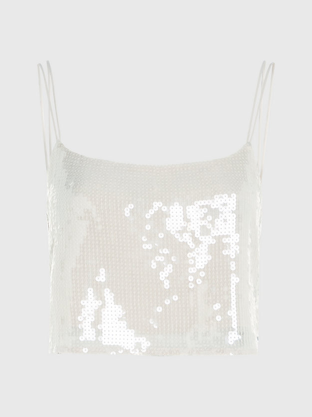 frosted almond sequin camisole top for women calvin klein jeans