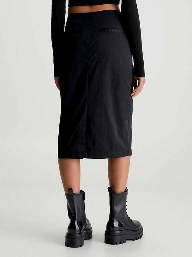 black parachute midi skirt for women calvin klein jeans