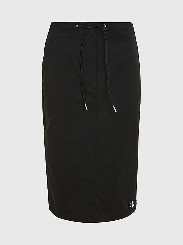 ck black parachute midi skirt for women calvin klein jeans