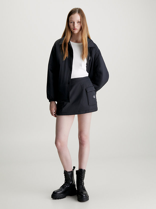 ck black padded nylon cargo mini skirt for women calvin klein jeans