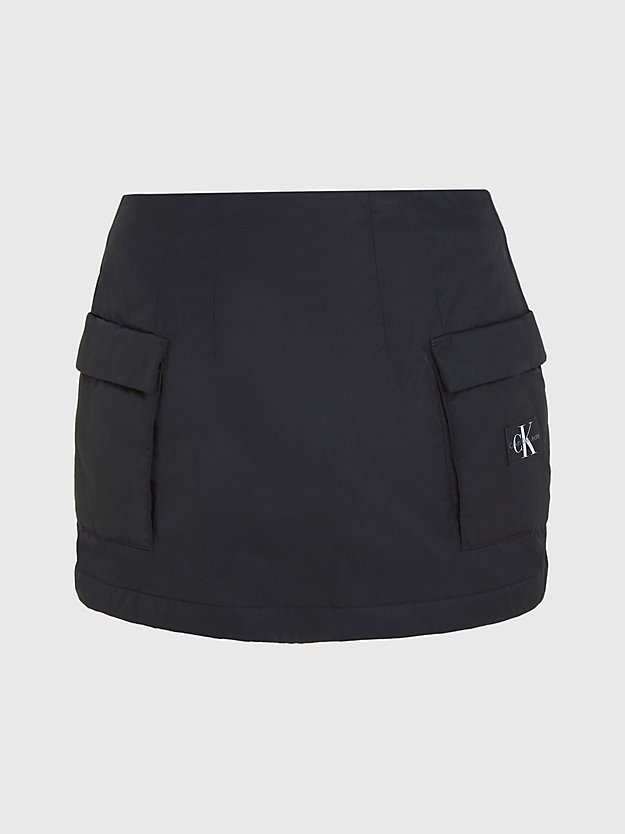 ck black padded nylon cargo mini skirt for women calvin klein jeans