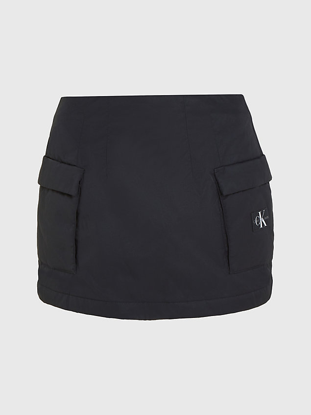 black padded nylon cargo mini skirt for women calvin klein jeans