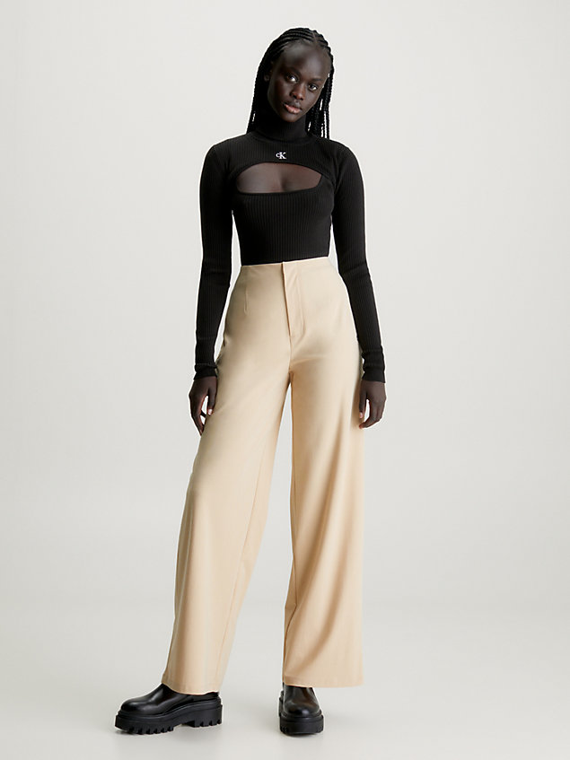 black 2-in-1 roll neck jumper for women calvin klein jeans