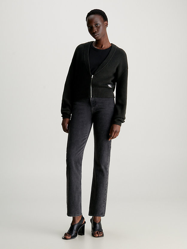ck black relaxed vest van katoenrib voor dames - calvin klein jeans