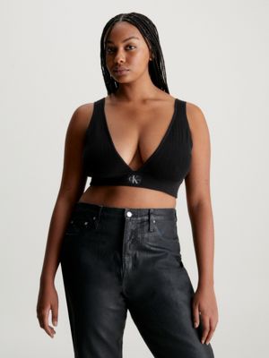 Jamaria Bralette Top in Rib Black