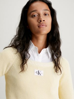 Cropped Ribbed Cotton Jumper Calvin Klein® J20J222628ZCY
