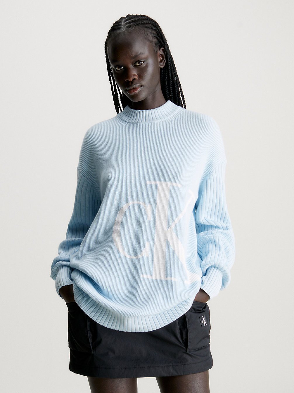 KEEPSAKE BLUE Lässiger Monogramm-Pullover Aus Baumwolle undefined Damen Calvin Klein