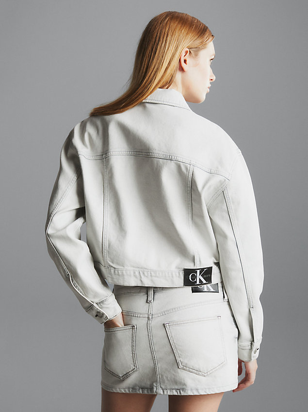 denim cropped coated denim jacket for women calvin klein jeans