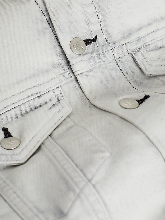 denim light cropped jeansjacke mit beschichtung für damen - calvin klein jeans