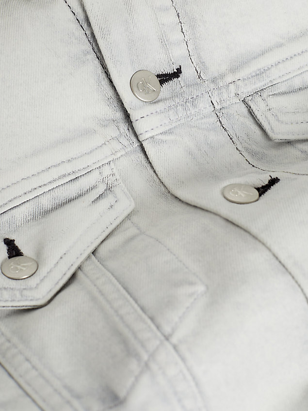 veste courte en jean enduit denim pour femmes calvin klein jeans
